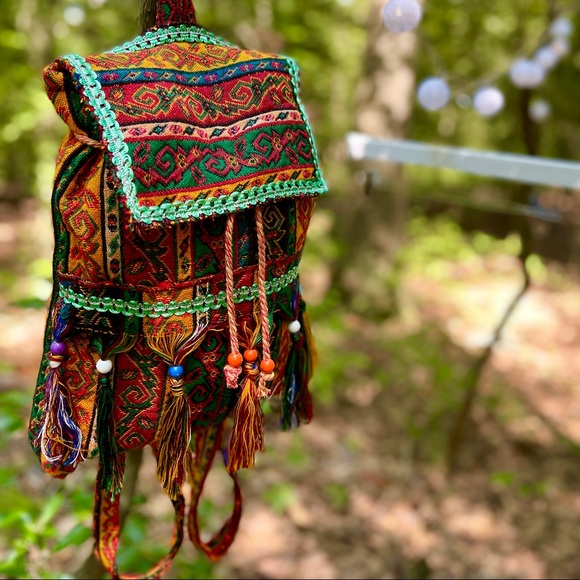 🔺 SALE 🔺Boho hippie style handmade backpack - Picture 2 of 6